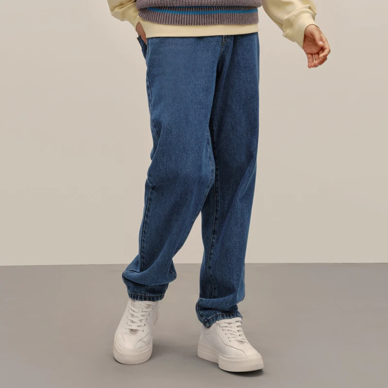 Semir Jeans Men 2023 Autumn New Classic Retro Simple Fashion Pants Daily Loose Tapered Trousers