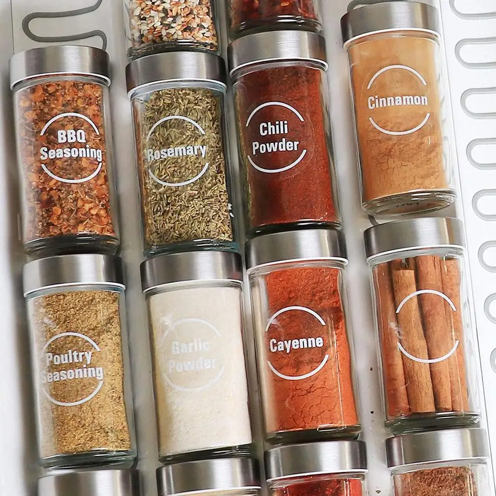 144Pcs Kitchen Labels Stickers For Ingredients Spice Jars Bottle Container Sorting Mark On Can Storgae Box Sticker label stickers