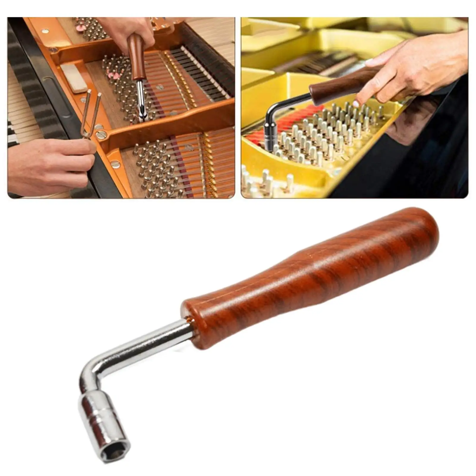 Professional Piano Tuning Wrench Plastic Handle Guzheng Tuning Lever Hammer L Shape Tuner Spanner Musical Instrument Care