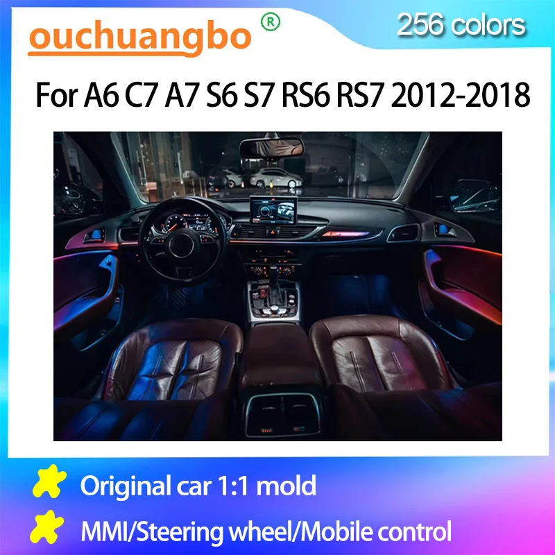 

Ouchuangbo Ambient Light For A6 C7 A7 S6 S7 RS6 RS7 2012-2018 Lighting MMI Control Atmosphere Lamp Backlight kit Dynamic Trim