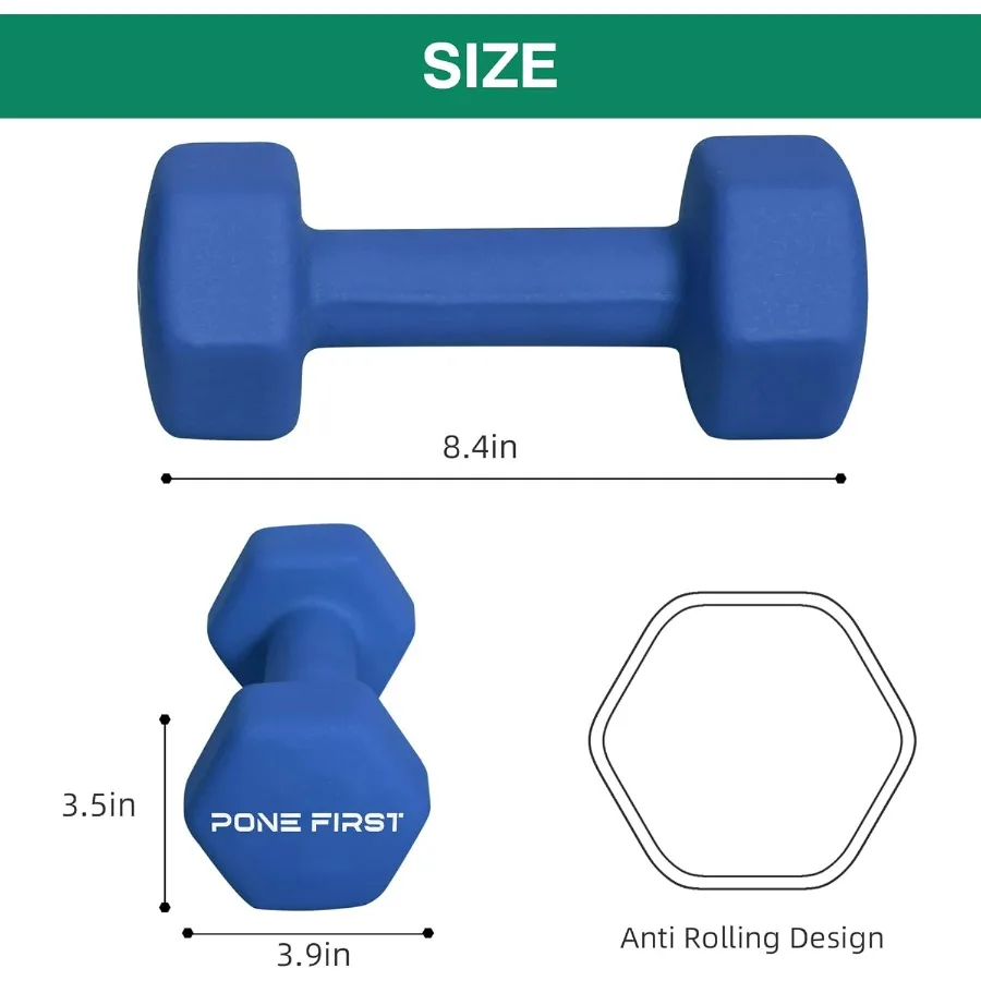 10LB Dumbbell Hand Weight Pairs – Neoprene Dumbbell Exercise & Fitness For Home Gym Equipment and Adjustable Dumbbell Sets–Non-S