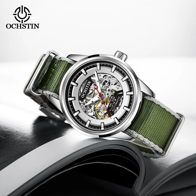 OCHSTIN Design Luxury Brand Military Watch Men Quartz Analog Clock Nylon Strap Clock Mens Sports Watches Army Relogio Masculino