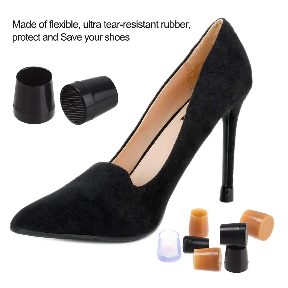 1Pair Silencer Heel Protector Woman High heels Protective Cover Round Shape Non-slip Wearable Heel Cover Shockproof Accessories
