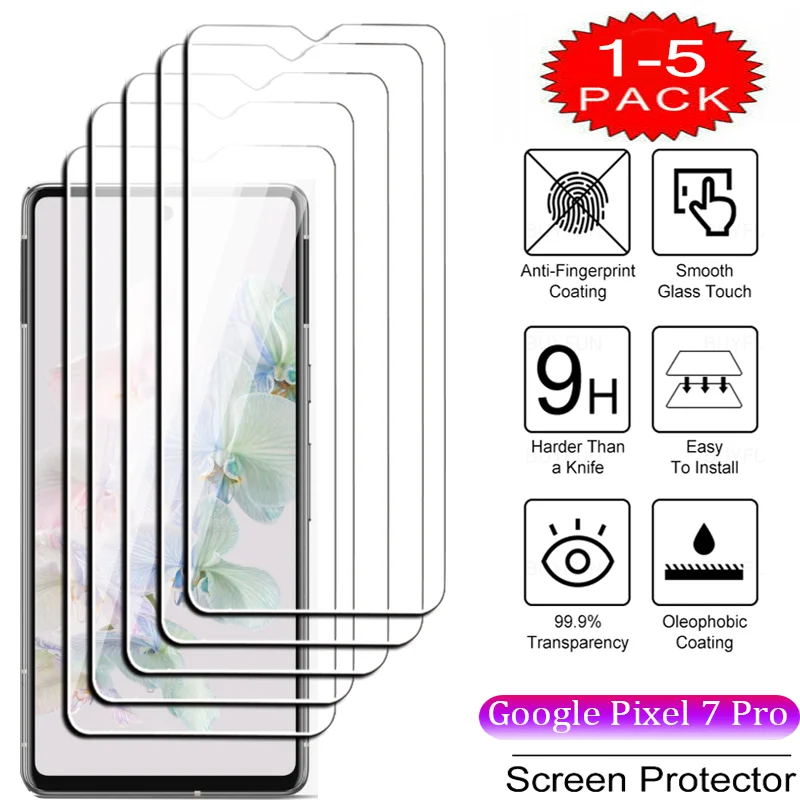 

1-5PCS Explosion-proof HD Tempered Glass for Google Pixel 7 Pro Screen Protector on Google Pixel 6 Pro 6a Glass Film Guard Cover