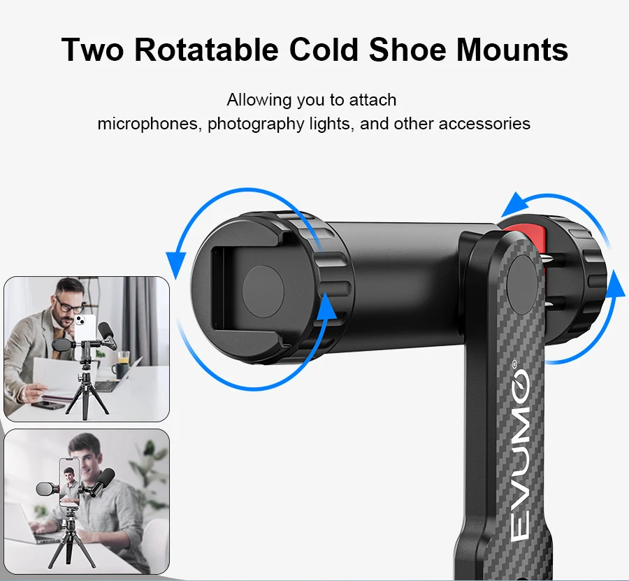 PM11 Portable Phone Mount Holder Clamp Dual Cold Shoe Rotatable Digtal Camera Br