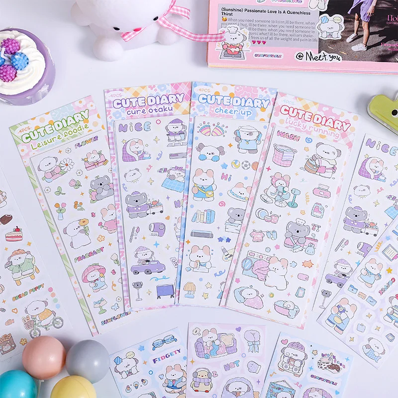 

24 pack/lot Kawaii Animal Stickers DIY Diary Scrapbooking Label Sticker stationery Gift School Supplies