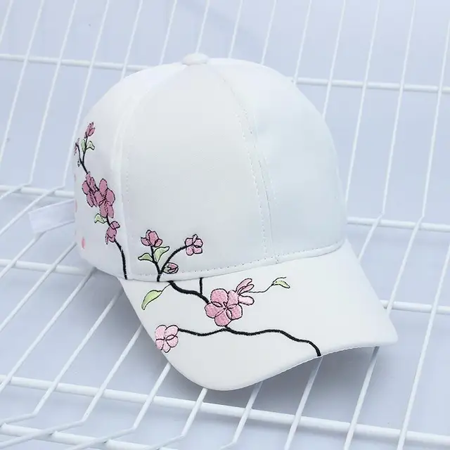  - 100% high quality Cotton Baseball Hats for Women Plum Blossom Embroidery Flower Hip hop Casual Snapback Caps Gifts