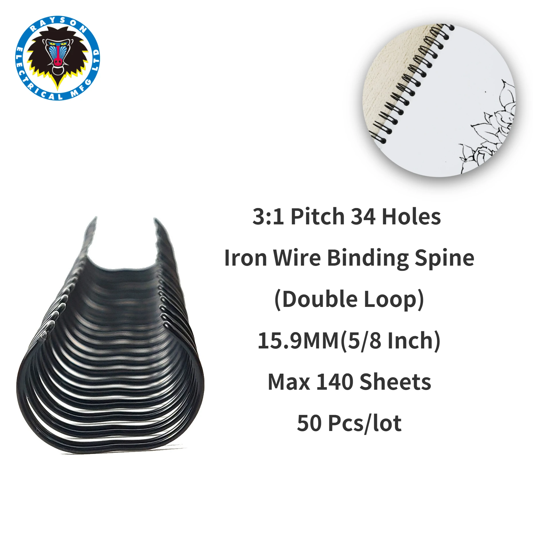 50pcs Double Loop Wire for Binding Machine Hole Punch Materials is Metal A4 Ring, 3:1, for Office Accessories School Supplies