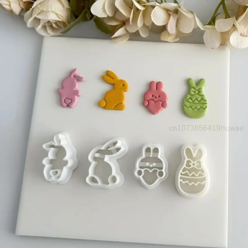 Easter Rabbit Polymer Clay Cutters Cartoon Bunny Dangle Clay Earring Pendant Jewelry Cutting Ceramic Pottery Making Tools polymer clay tools,pottery tools,clay sculpting tools,pottery sculpting tools,clay craft tool