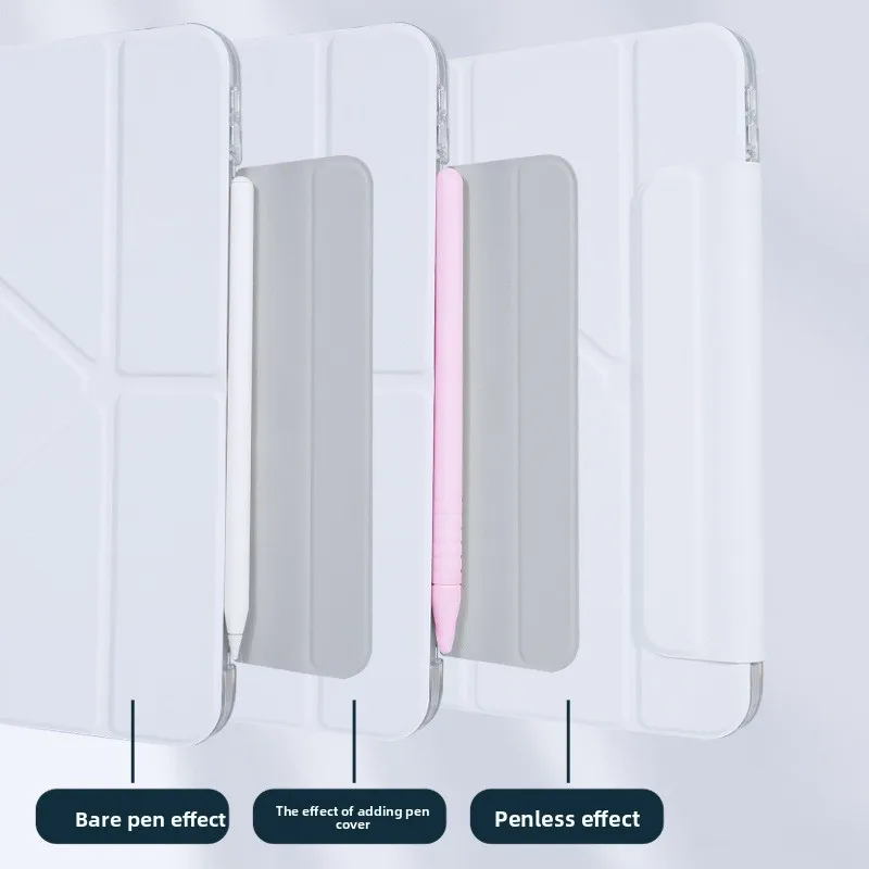 Y-Folding Transparent Back Case with Buckle Tower
