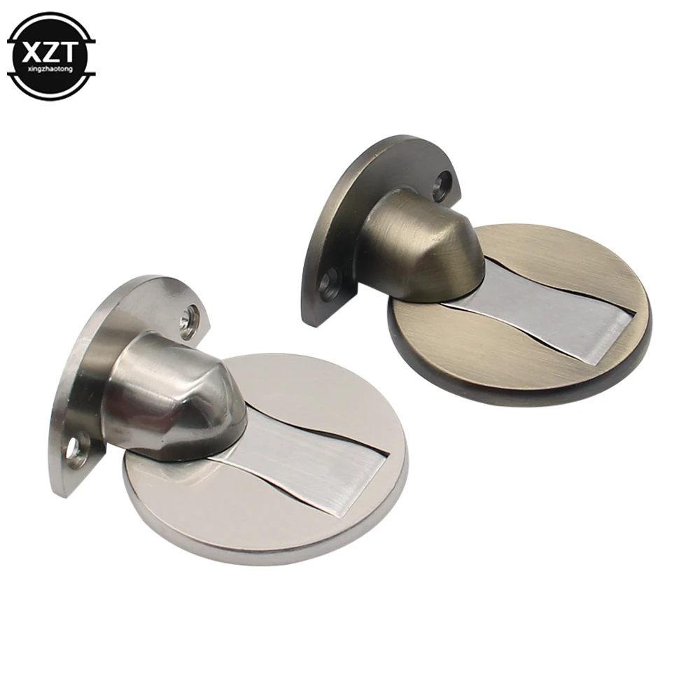 Perforation-free magnetic door stopper 304 stainless steel door stopper hidden holders catch floor nail-free furniture hardware