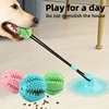 Interactive Dog Suction Cup Toy with Sound and Food Leakage - Durable Rubber Training Ball for Puzzle and Tug-of-war Play 2