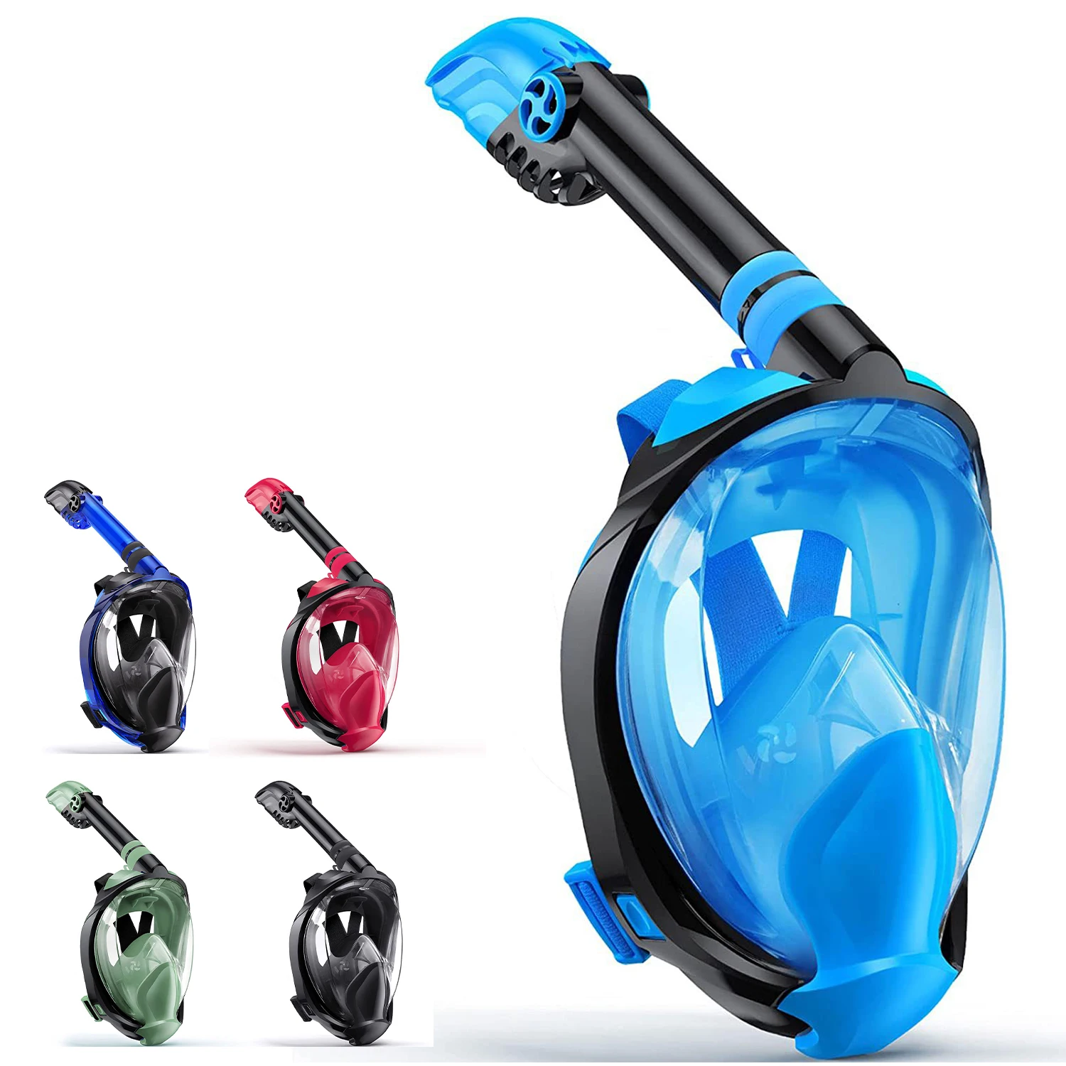 Adult Full Face Snorkelling Mask 180 Degree Panoramic Leakproof Anti-fog Professional Underwater Sports Swimming Equipment