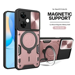 Custodia per telefono Heavy Duty Rugged Armor con supporto magnetico e copertura scorrevole per la protezione della fotocamera