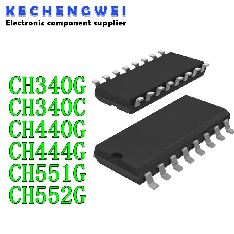 5-Pack Original CH340G IC Chips SOP-16 - USB To Serial/UART Interface ICs