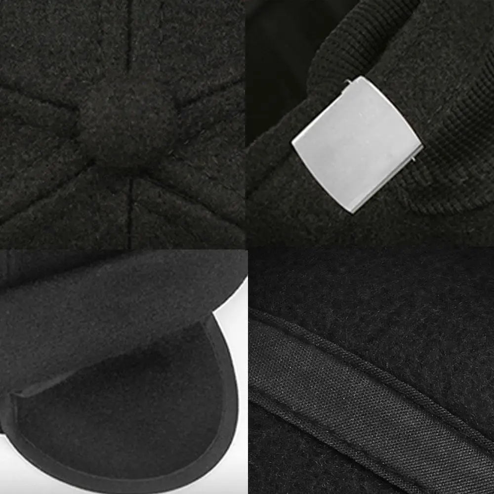 Winter Warm Dome Melon Cap Men Fashion Brimless Hat With Earflap Hip Hop Landlord Hat Fleece-Lined Skullies Beanie Docker Cap