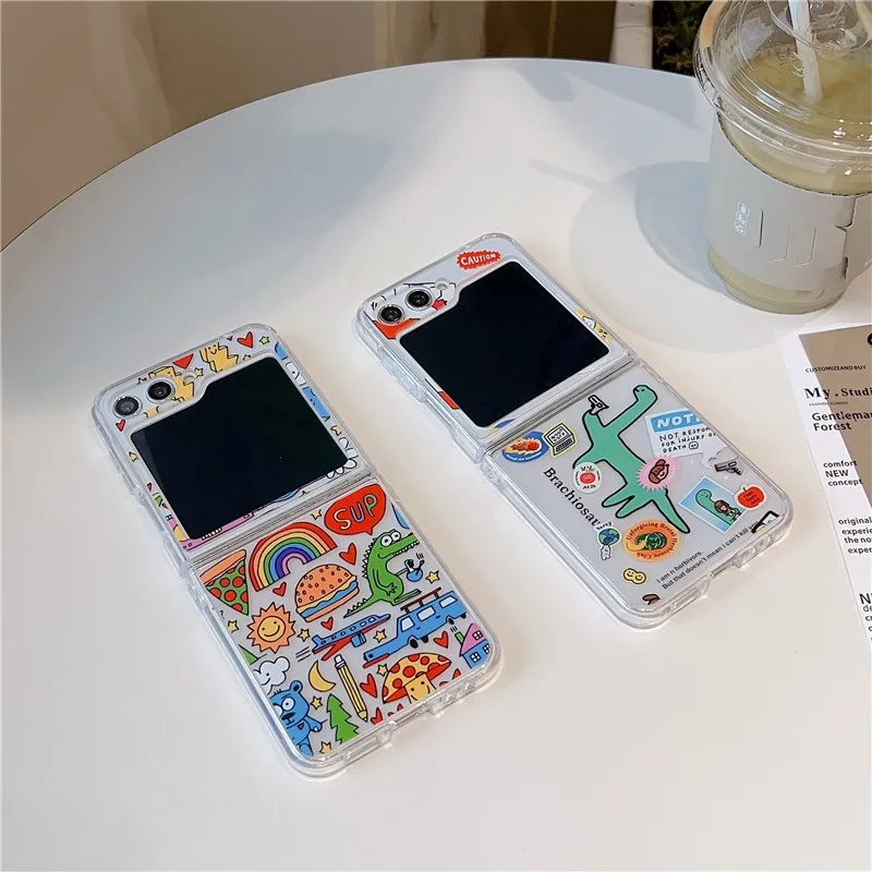Simpatiche Custodie Per Telefoni Disegnate A Mano Per Samsung Galaxy Z Flip 5 Custodia Rigida Antiurto Per Pc Per Samsung Z Flip5 Zflip5