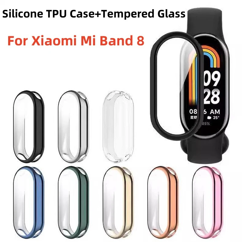 Full Cover Silicone TPU Case Glass For Xiaomi Mi Band 9 Smartwatch Screen Protector For Xiaomi Mi Band9 Miband9 Cover Shell watch screen protector