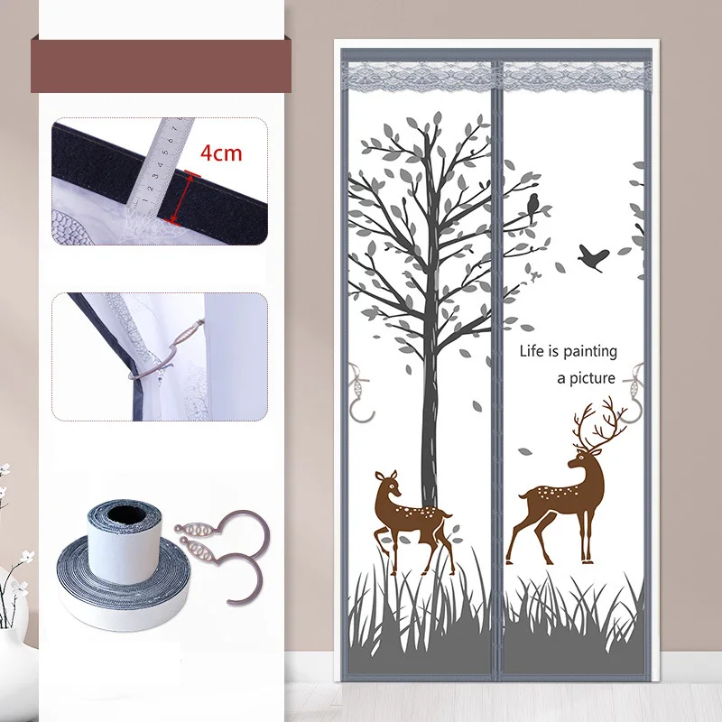 EVA Air Conditioning Partition Curtain without Punching, Self Adhesive, Magnetic Suction, Mosquito Proof Door Curtain, Home, 1Pc