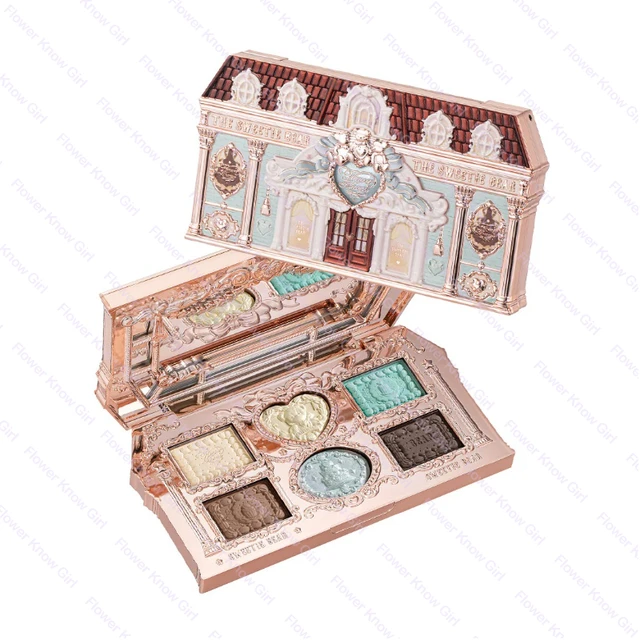 Flower Knows 6-Color Eye Shadow Palette Sweetie Bear Glitter Matte Natural Bronzer Multi-Makeup Product