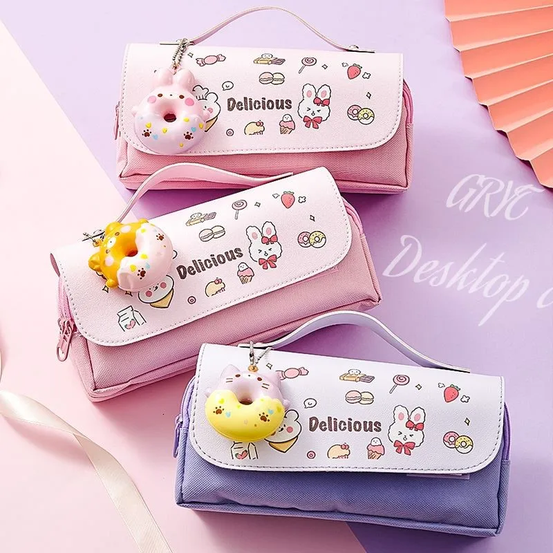 3D Kawaii Pencil Bag 3 Layers Astronaut Pencil Case Pouch Cute School Supplies Aesthetic Organizer for Girls Boys Stationery