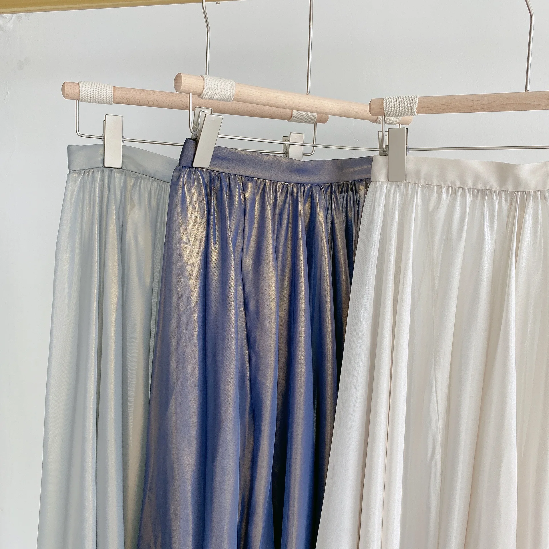 Femininas de Cintura Estilo Japão Irregular Twinkle Sólido Saias Alta Drapeja Lance Balanço Faldas Feminino Verão Moda Bling Jupe 18 de cintura alta drapeja lance balanço faldas