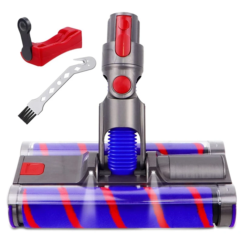 

Dual Roller Brush For Dyson V7 V8 V10 V11 V15 Floor Nozzle Electric Brush With LED Light For Hard Floors