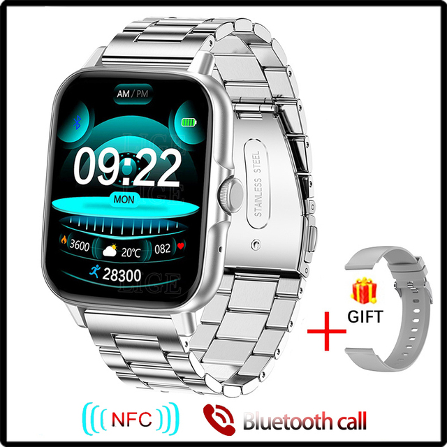 2022 New NFC Smart Watch Men Women 1.69 Inch HD Heart Rate Fitness Tracker Bluetooth Call Men Smartwatch For Huawei Xiaomi