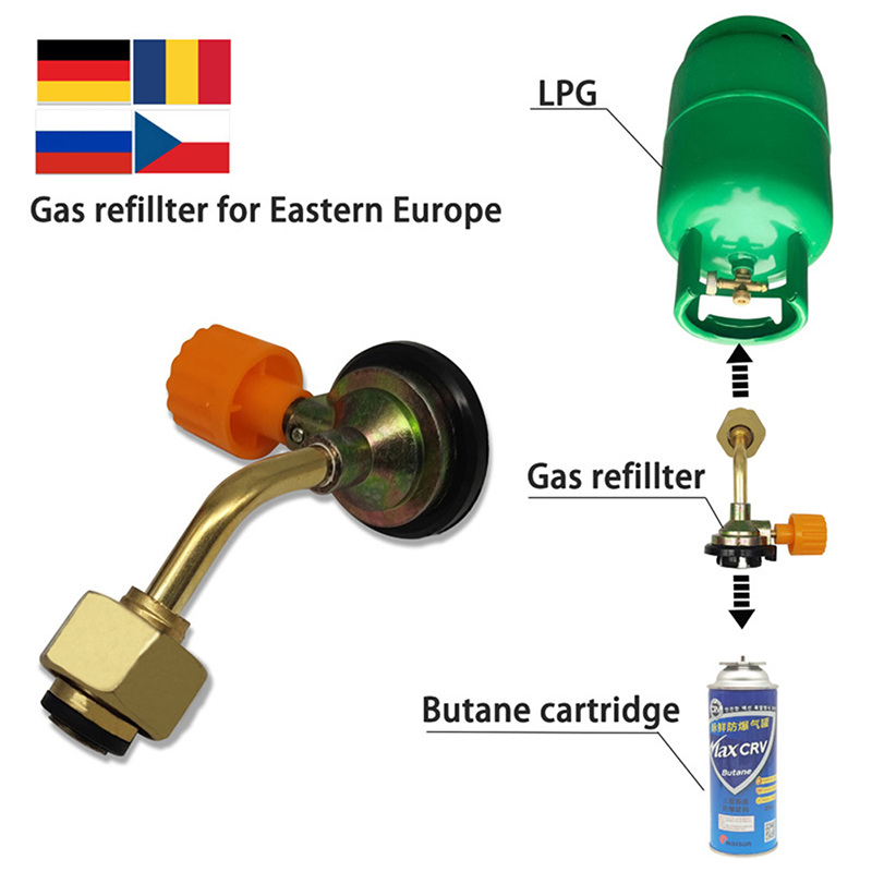 New Outdoor Camping Picnic Cylinder Filling Adapter Gas Butane Cylinder Tank Charging Valve Refill Direct Connector Adapter