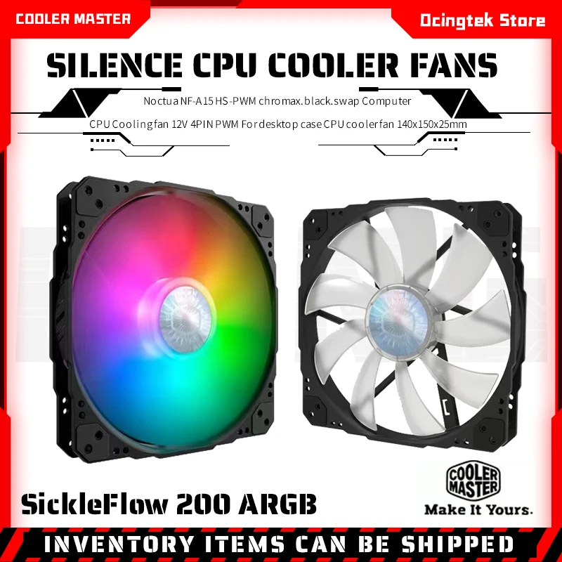 Der er en tendens Oxide mareridt Cooler Master Sickleflow 200 Argb 5v 3pin Addressable Gen 2 Rgb Computer  Case Cooler Fan 200mm Silence Cpu Cooler Fans - Fans & Cooling - AliExpress