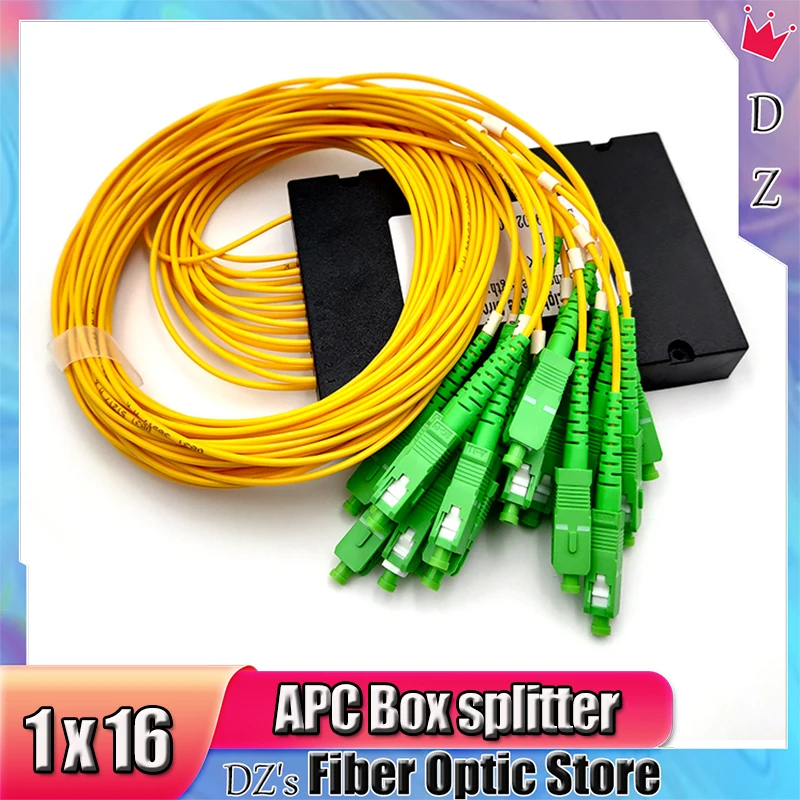 

PLC High Quality SC APC 1X16 Fiber Optic Splitter Box FTTH 2mm SteelTube 1m Connector Cassette Insertion Type Communication Kit