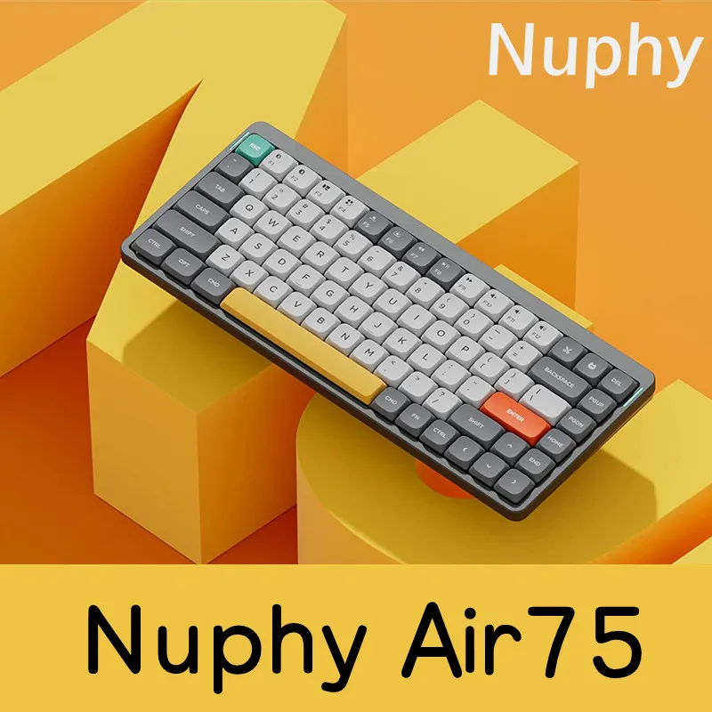 Nuphy Air75 Bluetooth 2.4g безжична 75% механична клавиатура с нисък профил Gateron Switch, съвместим с Windows и Mac