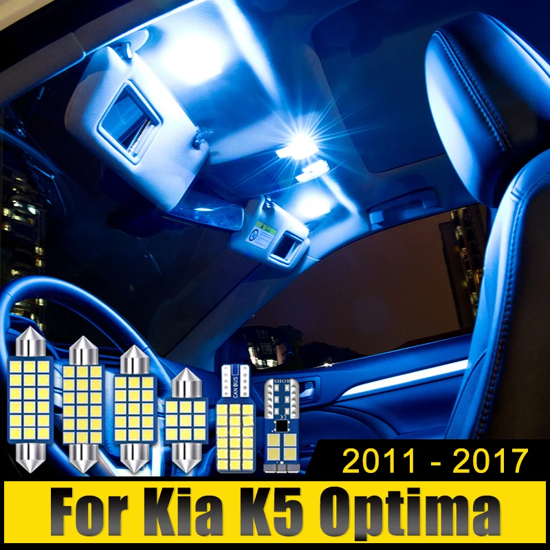 

For Kia K5 Optima 2011 2012 2013 2014 2015 2016 2017 10PCS Car Dome Reading Lights Vanity Mirror Glove Box Lamps Trunk Bulbs