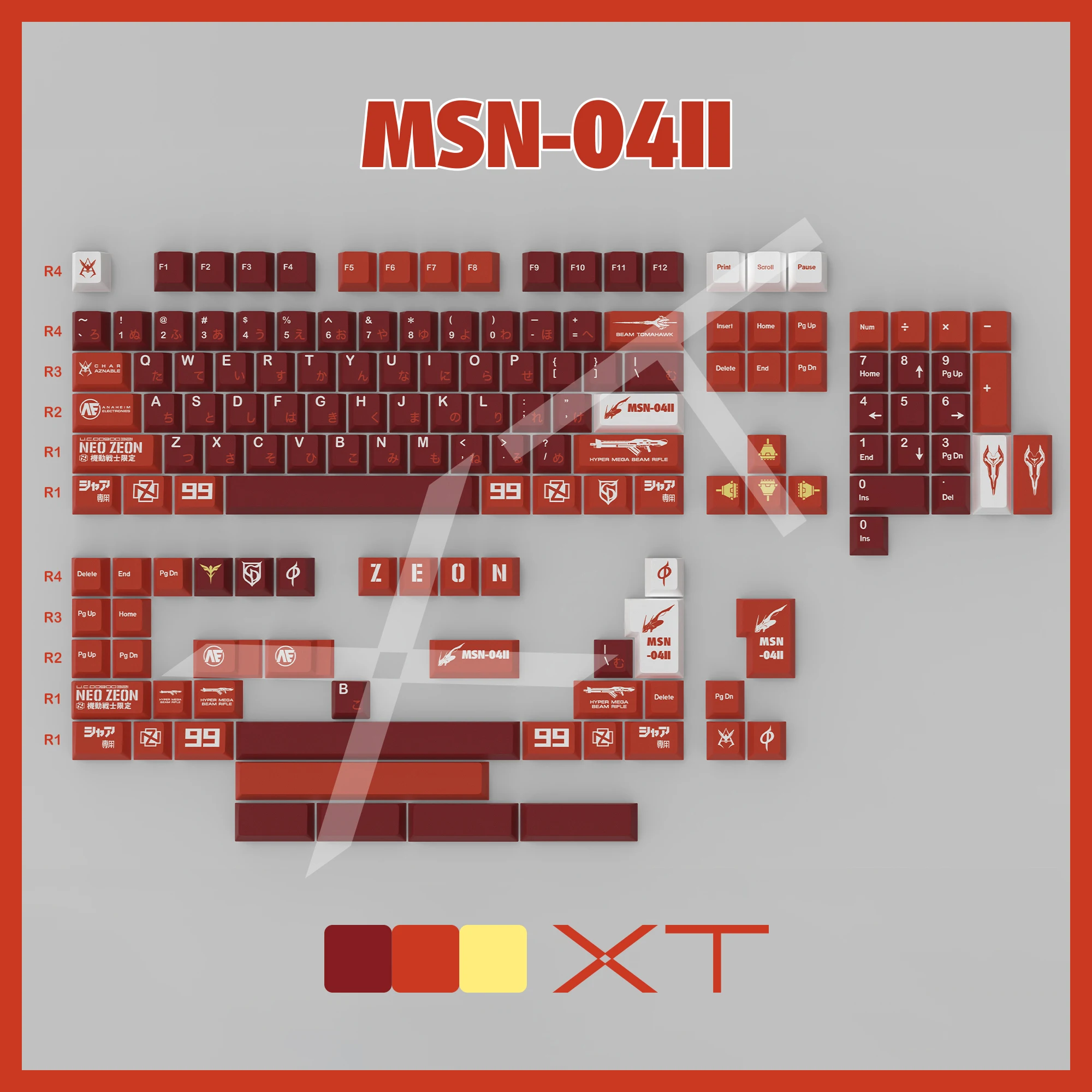Xt-japonês Oi-v Teclado Conjunto Completo de 146 Teclas Pbt Teclado Japonês Msn04ii Perfil Cereja Lado Sublimação de Corante para mx - Imagem 6