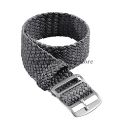 Premium Woven Nylon Watch Strap - Fashionable Fabric Replacement Wristband - 22mm (Grey)