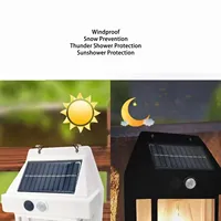 Solar Tungsten Wall Light Outdoor Sensor Interaction Lamp Exterior Lighting Fixtures Wall Mount IP65 Waterproof Black 2