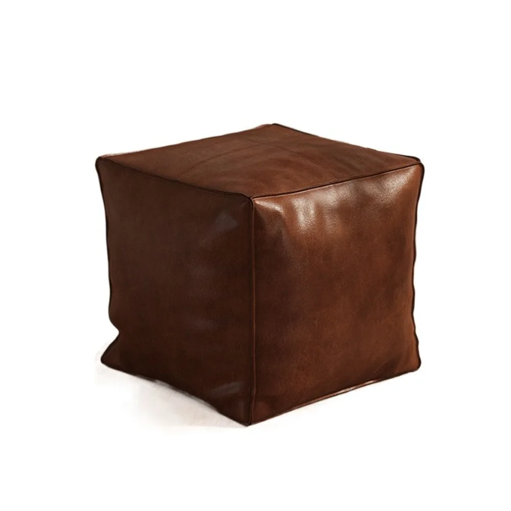כסא אחסון אנטי החלקה מודרני עם נפח גדול, עמיד למים, עשוי מעור PU, מרובע, ניתן לשימוש במרוקו, מתאים לסלון