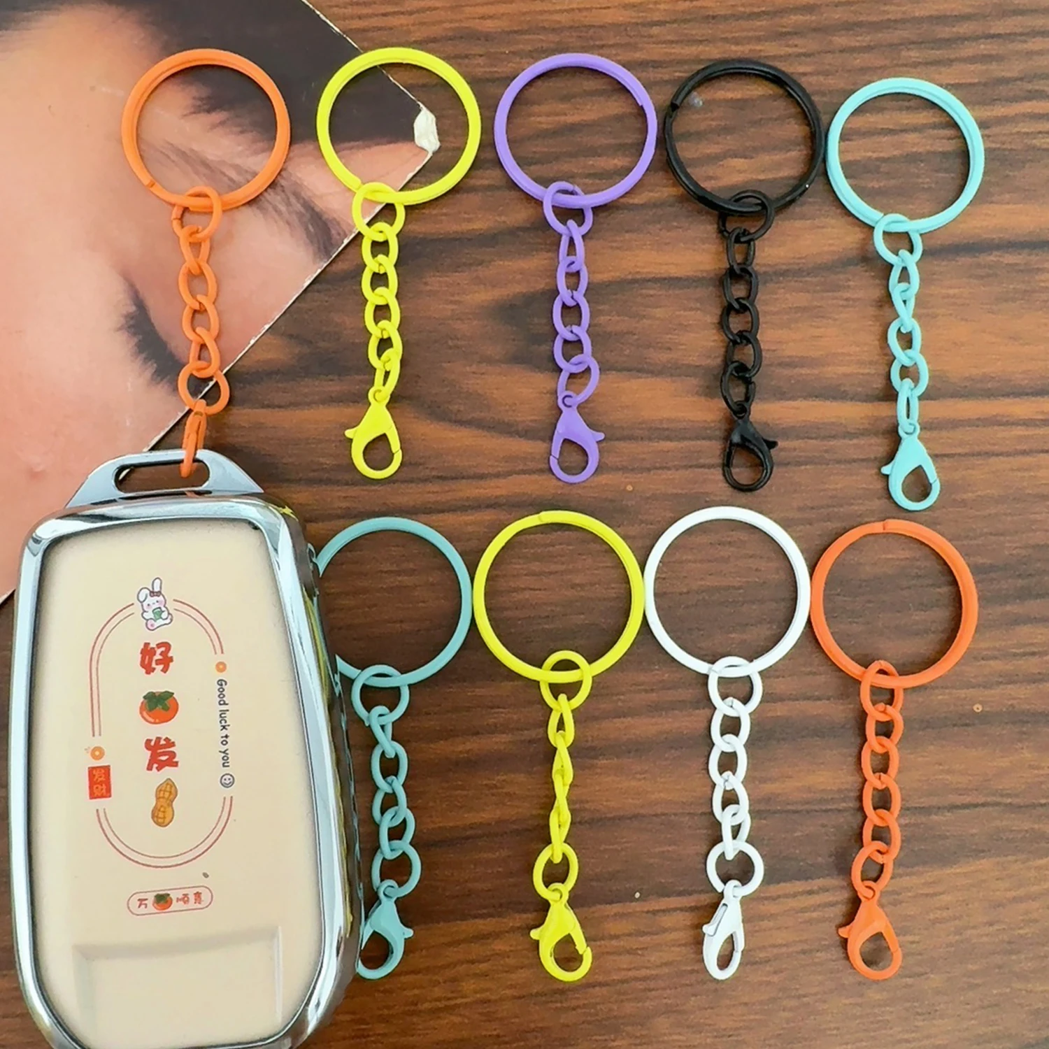 25mm Colorful Keyrings Chains Lobster Clasps DIY Jewelry Making Keychain Connector Hooks Bags Holder Buckle Accessories