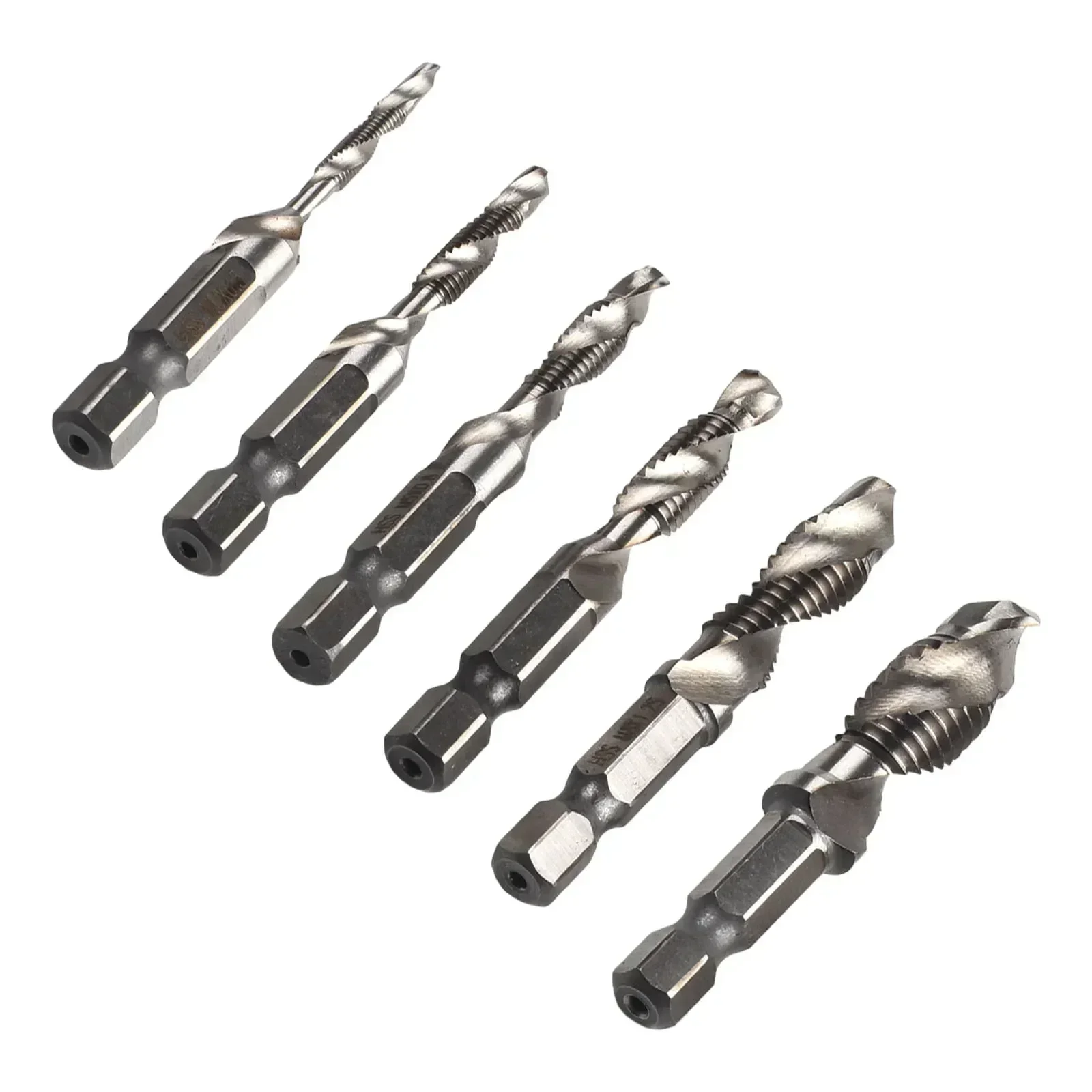 1pc Hex Shank Titanium Coated HSS screw tap Metric Tap Drill Bits Screw Machine Compound Tap M5 M6 M8 M10 Hand Tools