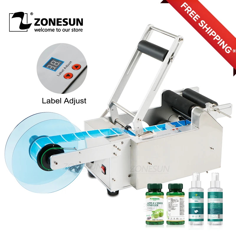 ZONESUN LT-50 Semi Otomatis Stiker Botol Labeler Label Aplikator Disesuaikan Label Mesin Label Dispenser