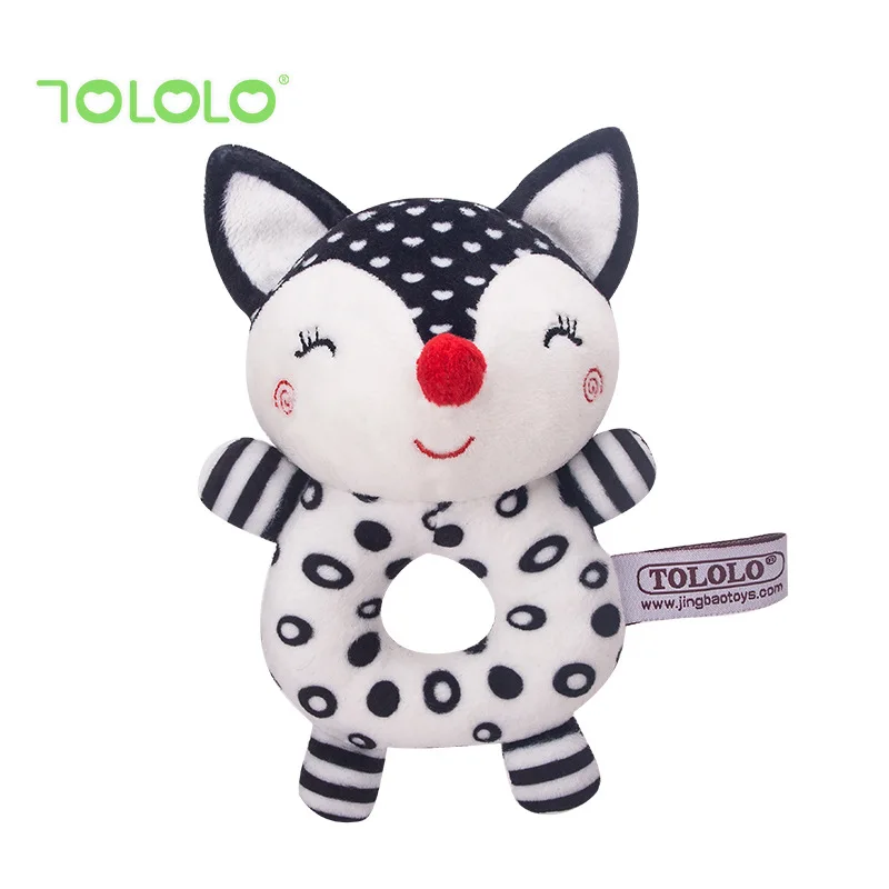 Newborn visual training black and white hand grip rattle exercise baby gripping ability to soothe baby toys importable 4