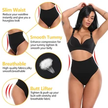  Women Thong Panty Shaper High Waist Tummy Control Panties Slimming Underwear Waist Trainer Shaping Briefs Butt Lifter Shapewear 