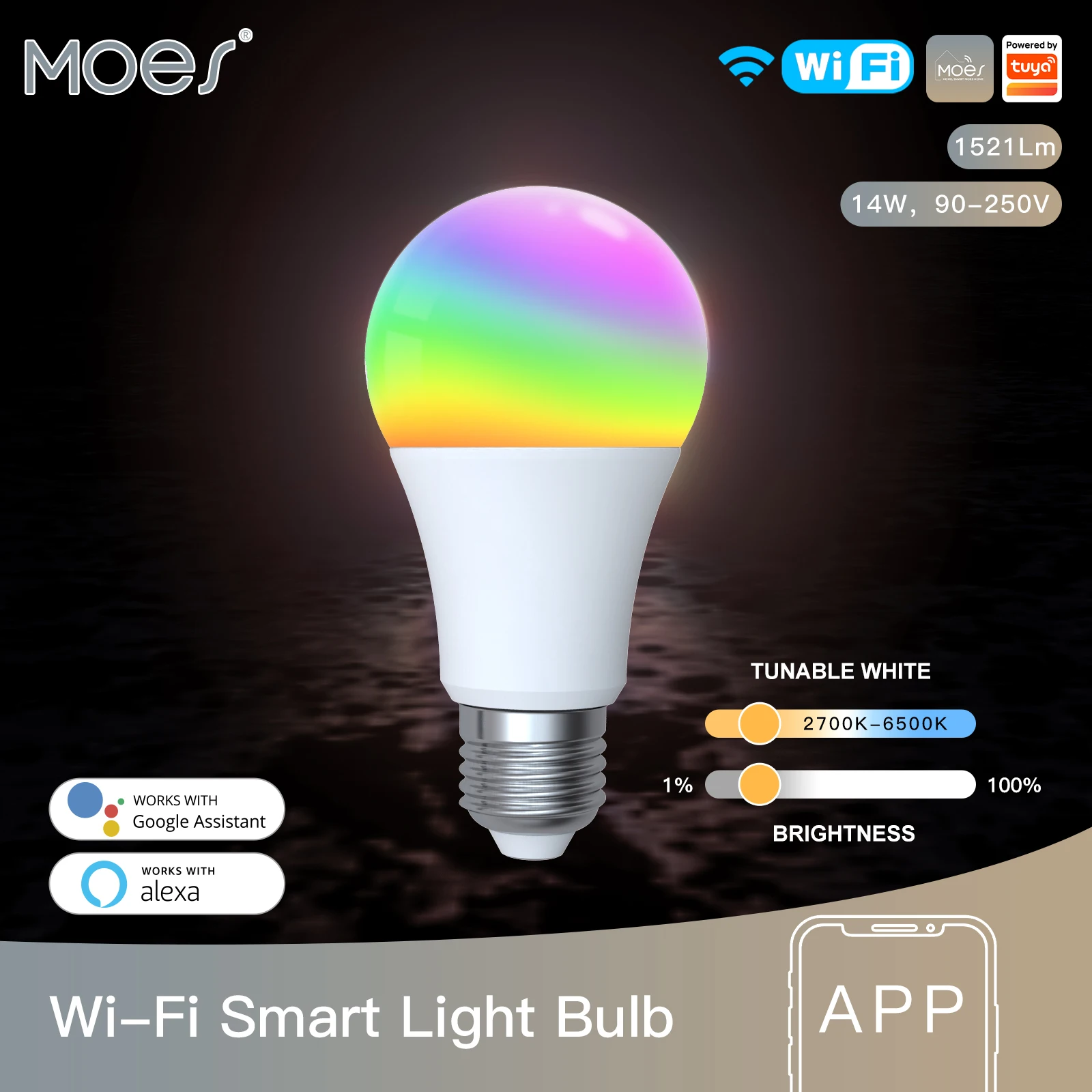 E27 14W RGB C+W