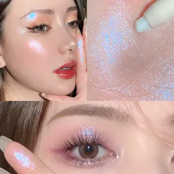 Heallor Diamond Blue Pencil  Makeup Highlighter Pearl Brightening Cream Gold Silver Eye Shadow Pen Glitter Silkworm Eye Liner Pe - Thumbnail 2