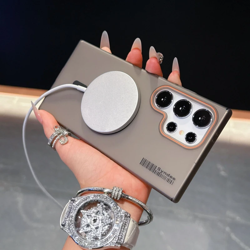 Luxury Matte Double Color Magnetic Charger Ultra Slim Case