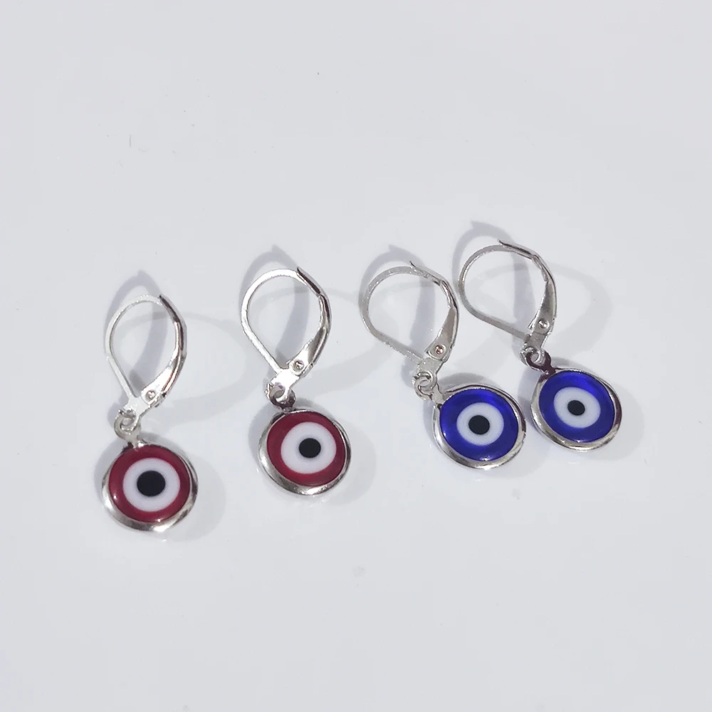 

Vintage Turkish Evil Eye Hoop Earrings For Women Bohemian Circle Mini Small Red Blue Eyes Earrings Jewelry