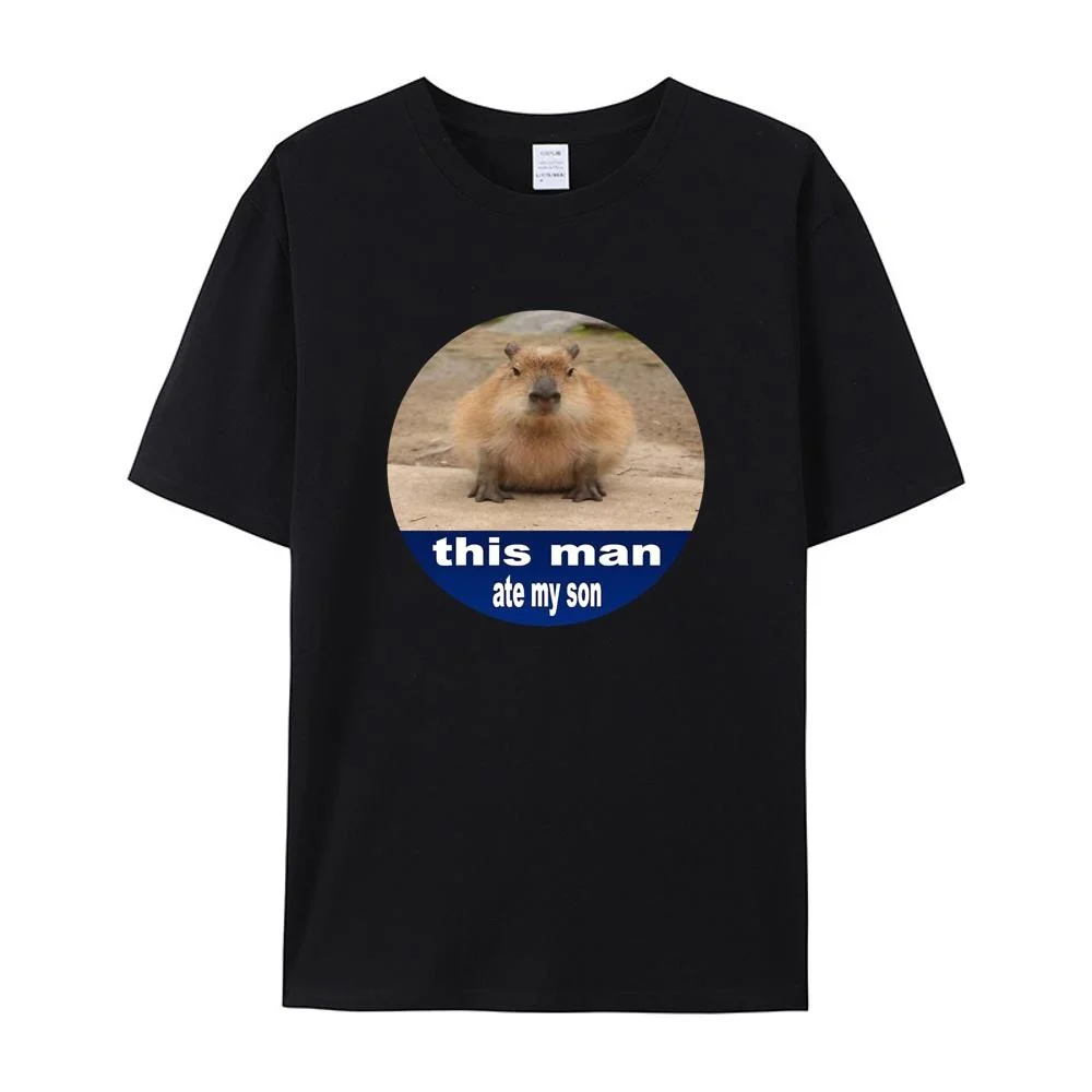 

Capybara High Quality Cotton EU size top Japanese harajuku men top funny unisex clothing