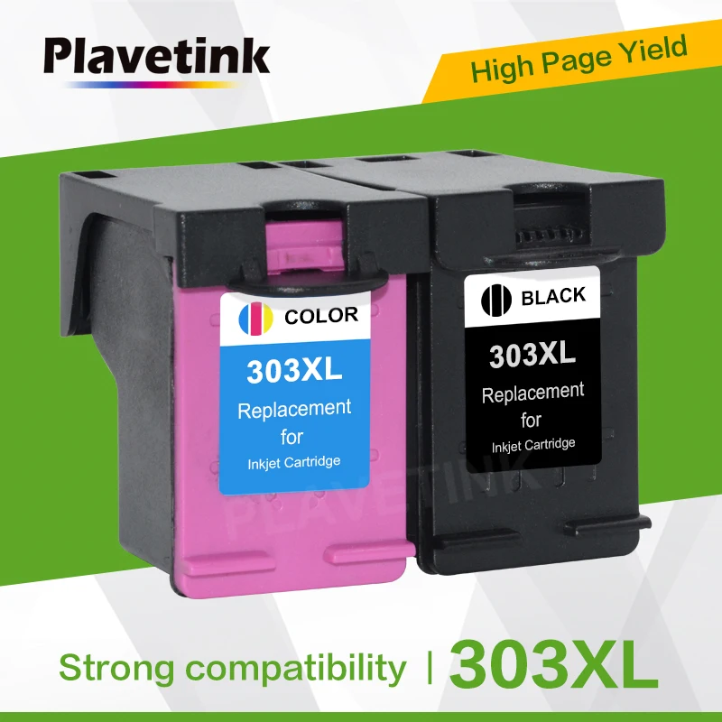 

Сменный чернильный картридж Plavetink для принтера Hp 303 Hp303 303xl Envy Photo 6220 6230 6232 6234 7130 7134 7830 7855 7858 7864