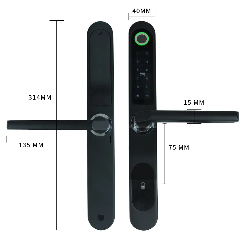 4CM Width Slim Smart Door Lock Tuya Waterproof Fingerprint IC Card Code Smart Electronic Door Lock Sliding Aluminum Door Locks