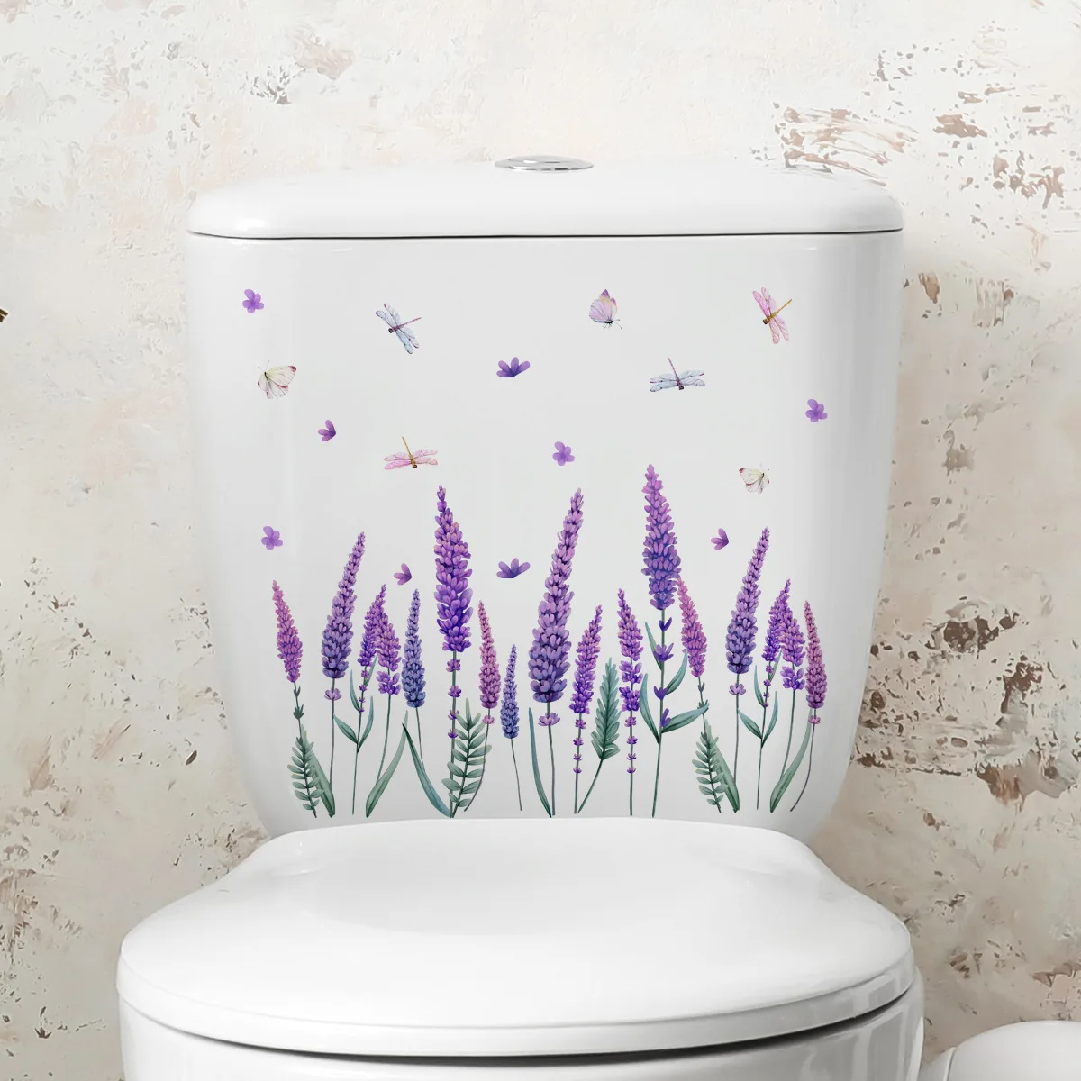 20*30cm Plant Flower Lavender Toilet Sticker Living Room Bedroom Study Bathroom  Toilet Home Decorative Wall Sticker Ms7041 botanical grass bath mat bedroom carpet rugs living room for bathroom and toilet hallways kit bathroom mat